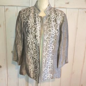 Silver Gray Open Jacket Chico's